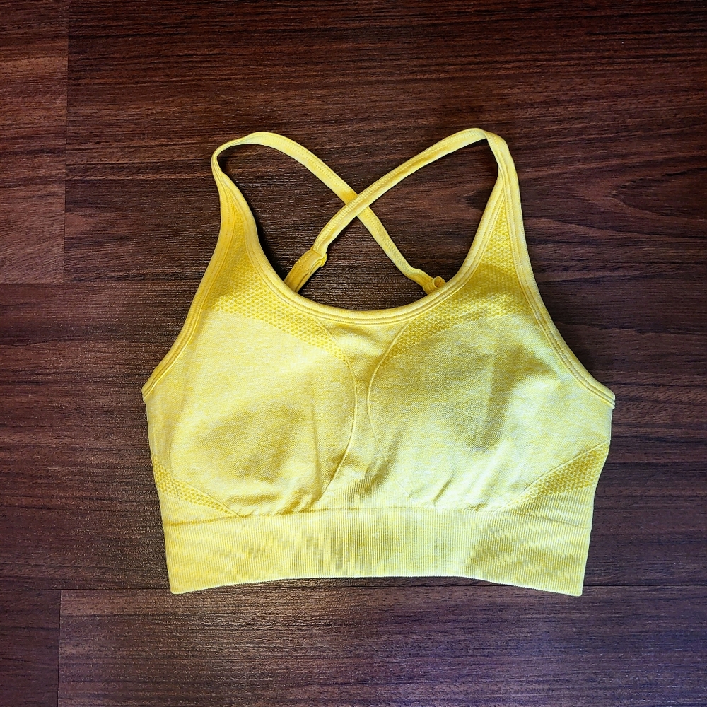 NWT AYBL Motion Seamless Sports Bra in Yellow Sz Small
